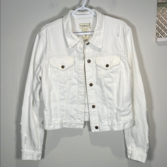 Denim & Supply Ralph Lauren Distressed White Jean Jacket - Picture 1 of 9
